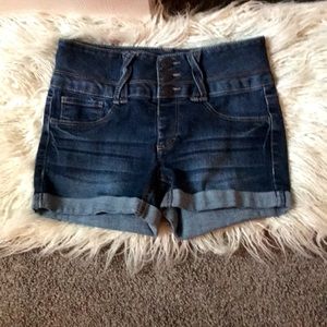 High waisted jean shorts